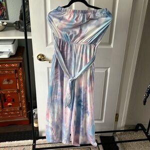 Tie dye strapless jumper
